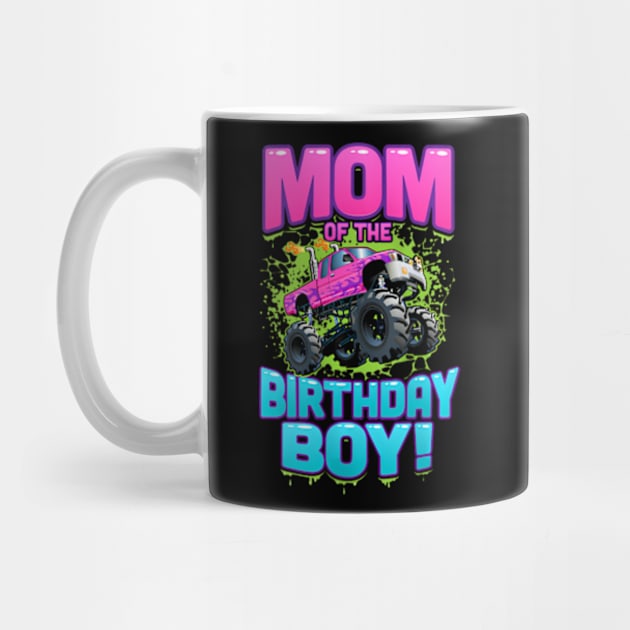 Womens Monster Truck Mom Of The Birthday Boy by Zoe Hill Autism